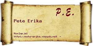 Pete Erika névjegykártya
